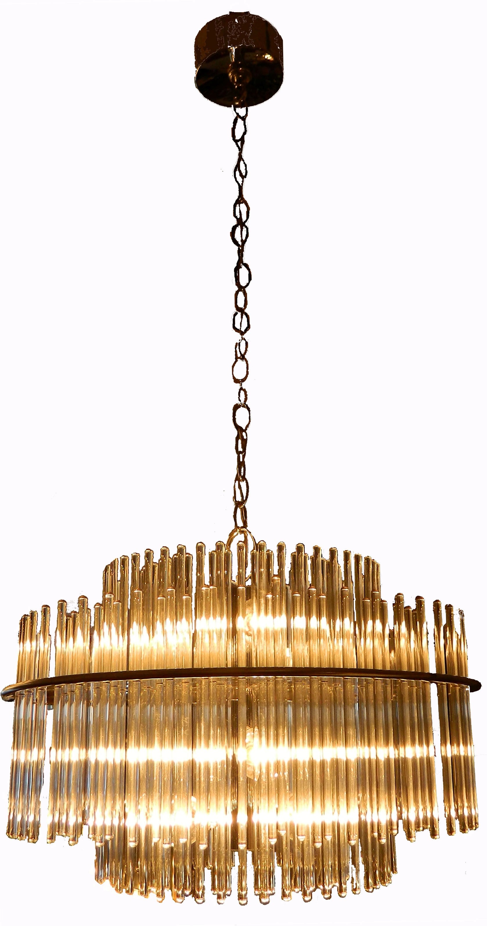 196 Glass Rod Chandelier by Lightolier