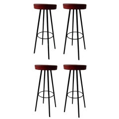 4 Jacques Adnet  bar stools