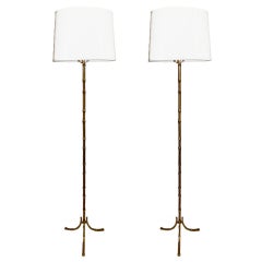 Pair of Maison Baguès Bronze Floor Lamp