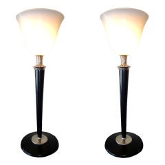 Pair of Big French Art Deco Table Lamp By Mazda