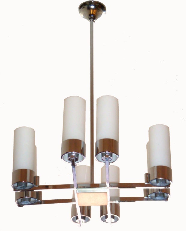 Mid-Century Modern Pair of Jacques Adnet Chandeliers