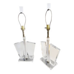 Pair of Lucite Table Lamps