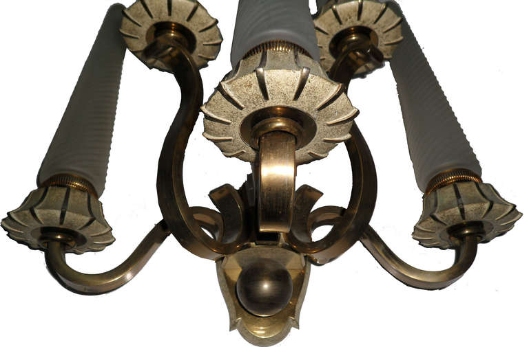 Neoclassical Exceptional Pair of Sconces Designed by Maison Sabinot & Cristallerie de Sevres