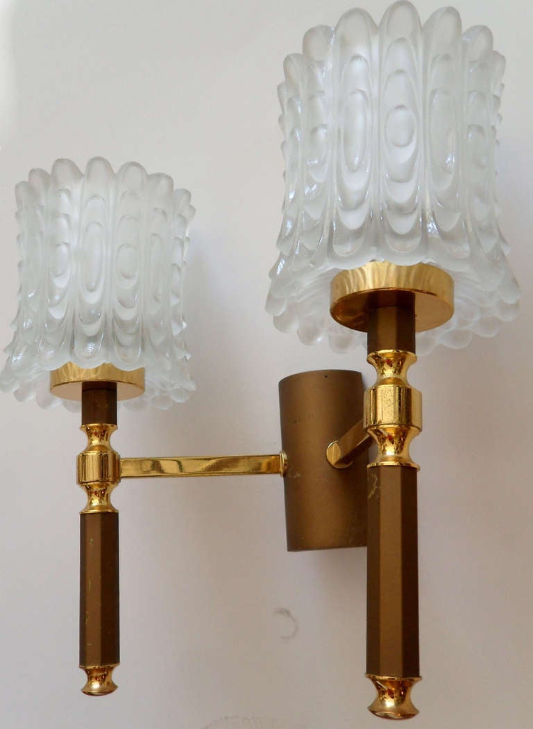 2 Pairs of French Mid-Century Modern Sconces available. Priced by Pair  In Good Condition For Sale In Miami, FL
