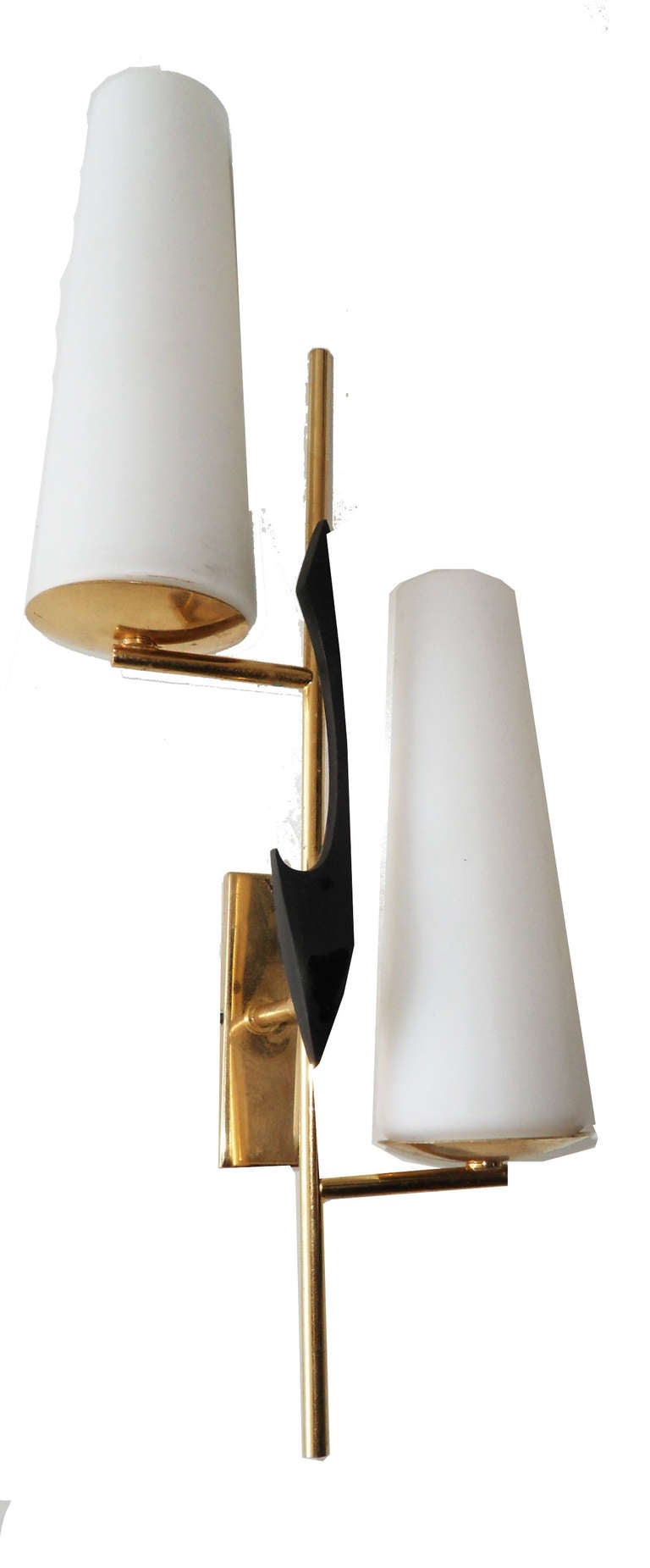 Mid-Century Modern Pair of French Sconces by Maison Arlus