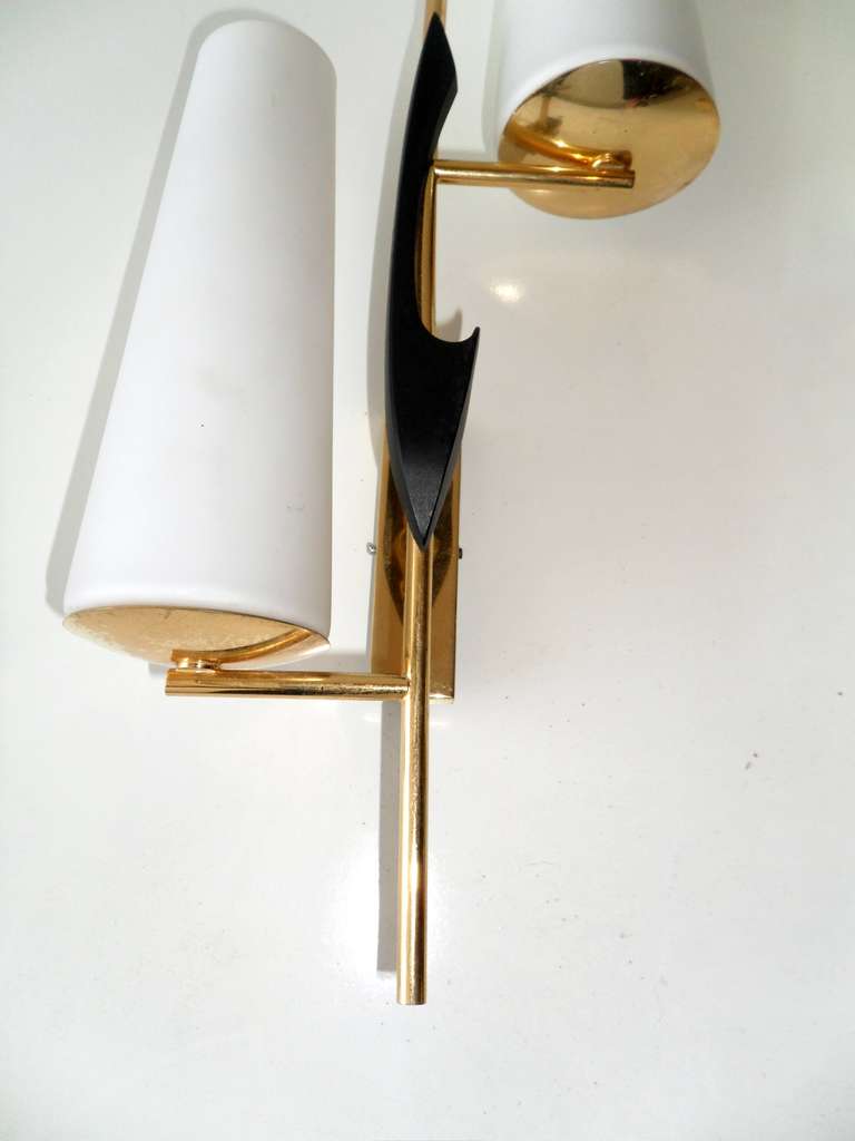 Brass Pair of French Sconces by Maison Arlus