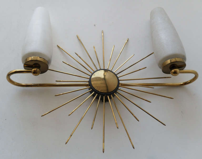 Mid-Century Modern Pair of  Lunel French Sconces