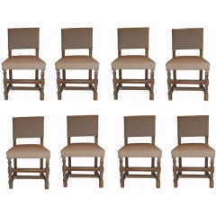 Set of 8 cerused  french chairs