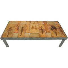 SATURDAY SALE. Roger CAPRON Signed coffee table,