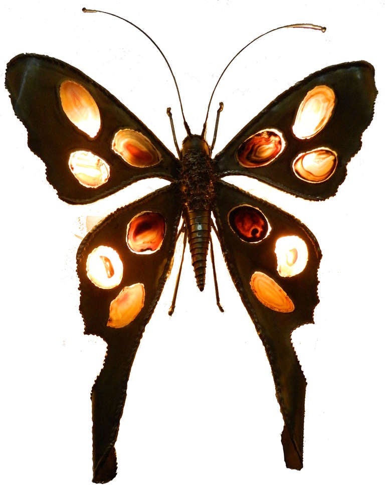 Bronzeskulptur eines Schmetterlings von Jacques Duval-Brasseur