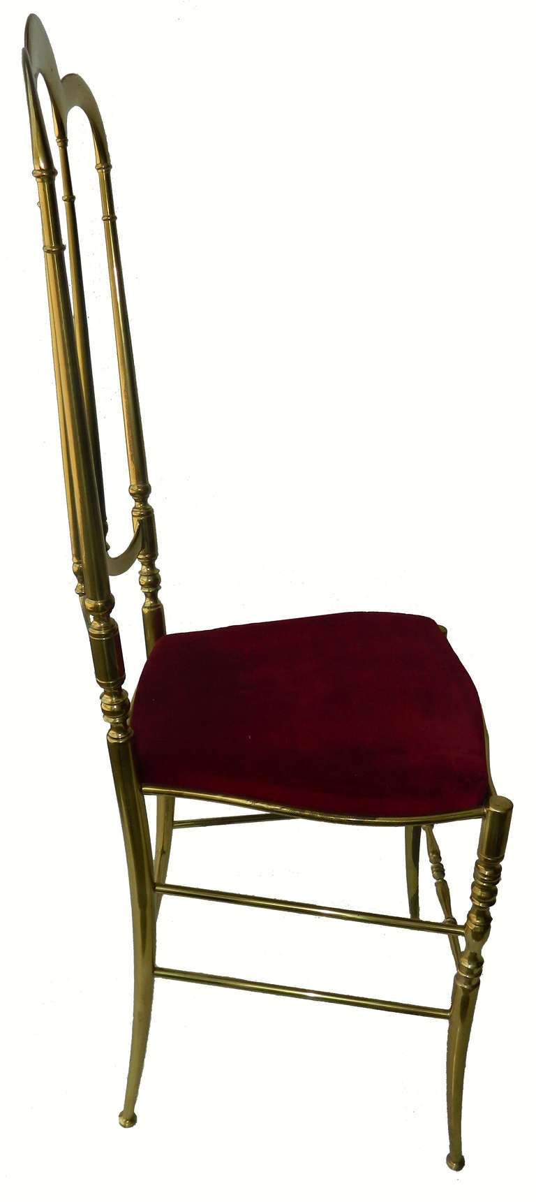 Mid-Century Modern Six Chiavari Brass Chairs