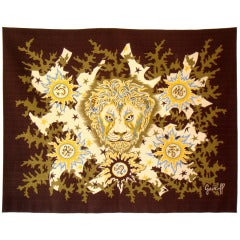 Signed Grekoff AUBUSSON  Tapestry "LE LION"