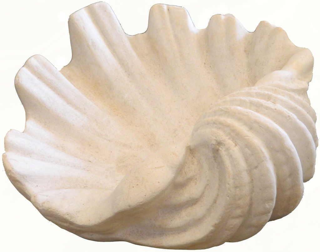 Plaster Serge Roche  Pair Of Shell Wall Sconces