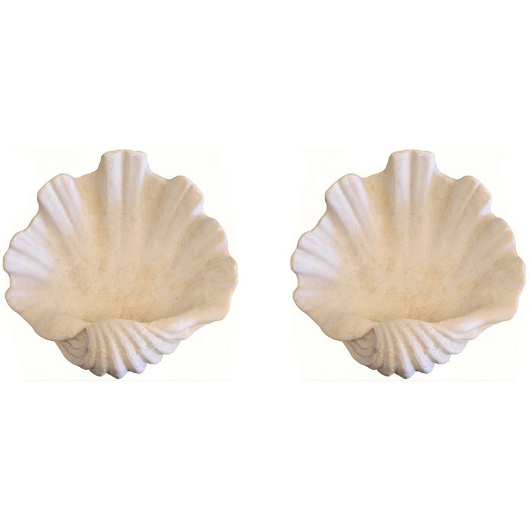 Serge Roche  Pair Of Shell Wall Sconces