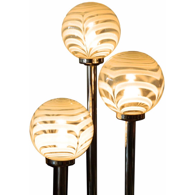 MAZZEGA Floor lamp with globe shades. at 1stDibs