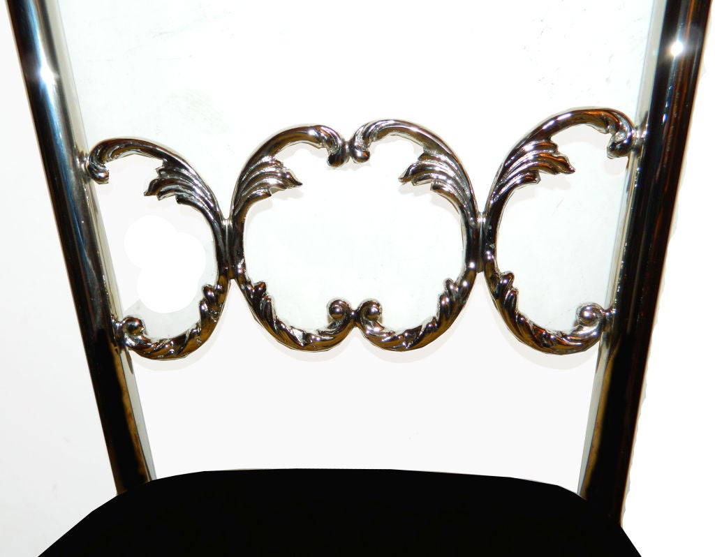 Two Neoclassical Nickel-Plated Chiavari Chairs Italy For Sale 1