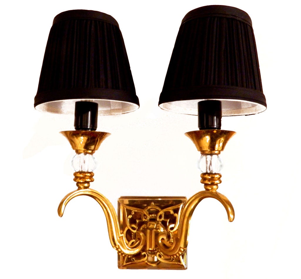 Patinated Pair of Sconces, Jules Leleu , Paris, France