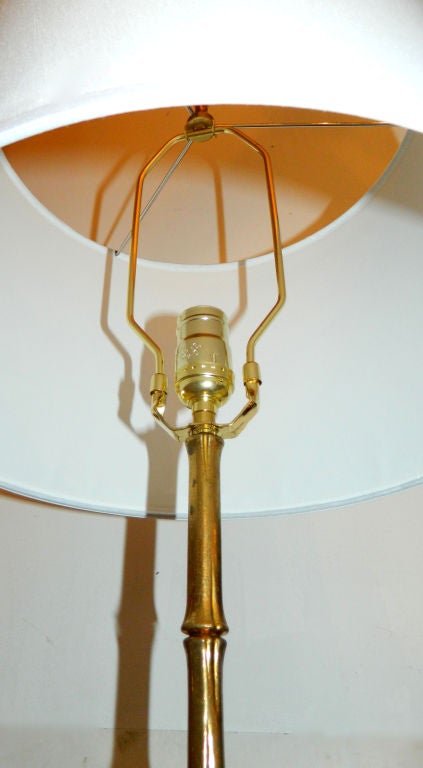 Neoclassical Pair of Maison Baguès Bronze Floor Lamp For Sale