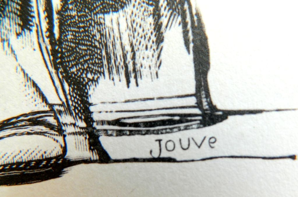 French Provincial Signed Jouve Drawing