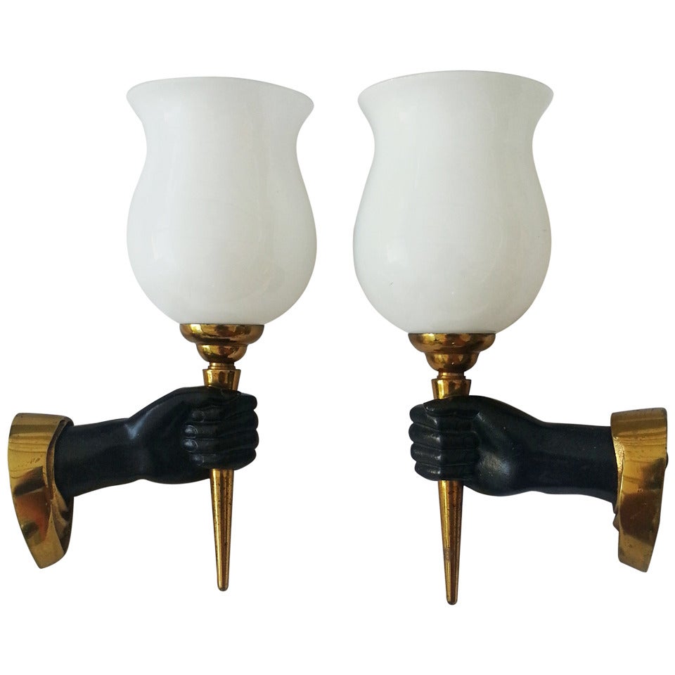 Seven Pairs Available of Arbus Sconces