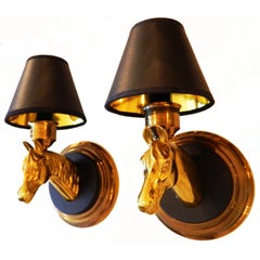 Pair of Bronze Wall Sconces by Maison Lancel