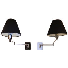 Pair of  Signed HANSEN retractable wall sconces