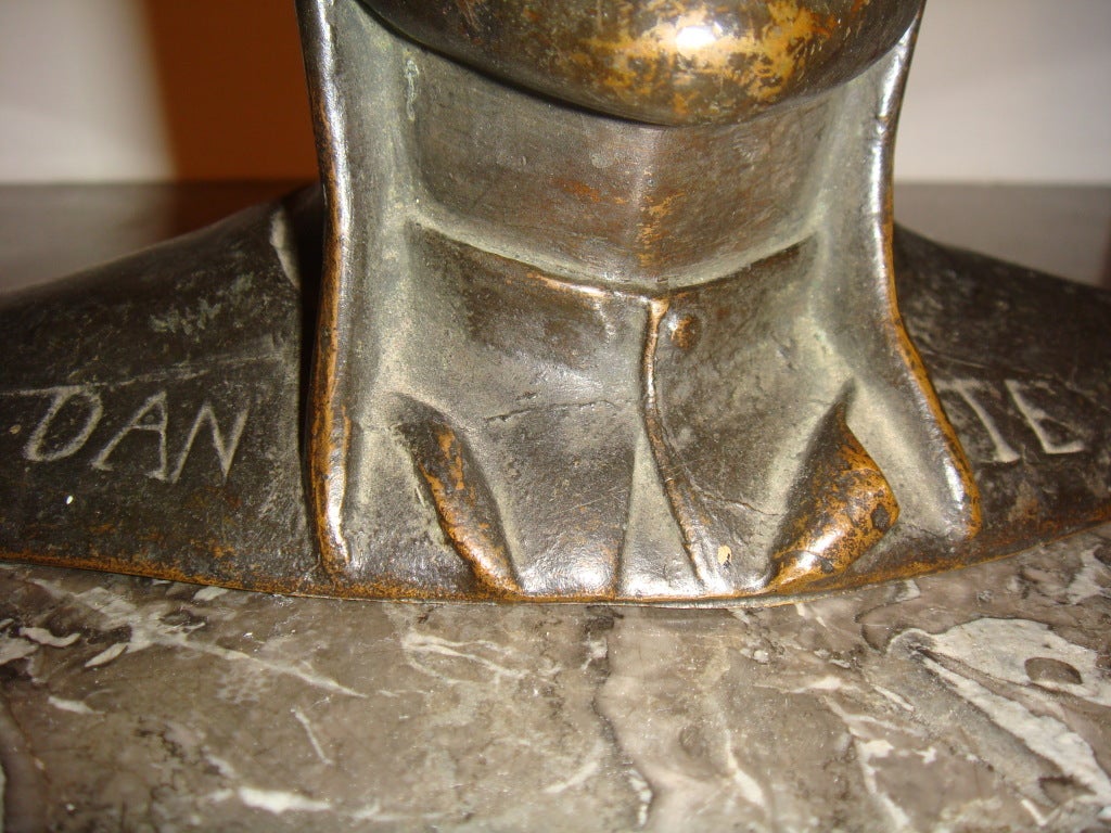 Art Deco Bronze Dante For Sale