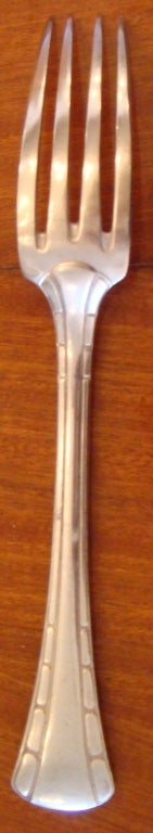 Komplette Originalschachtel für französische Art Deco 12 Löffel und 12 Gabeln