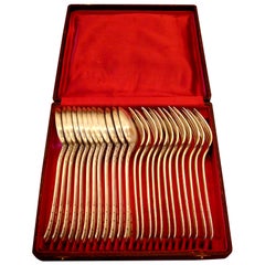 Art déco français 12 fourchettes et 12 cuillères