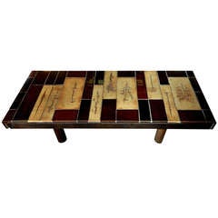 Signed Roger Capron Cocktail Table Signed Roger Capron Cocktail Table