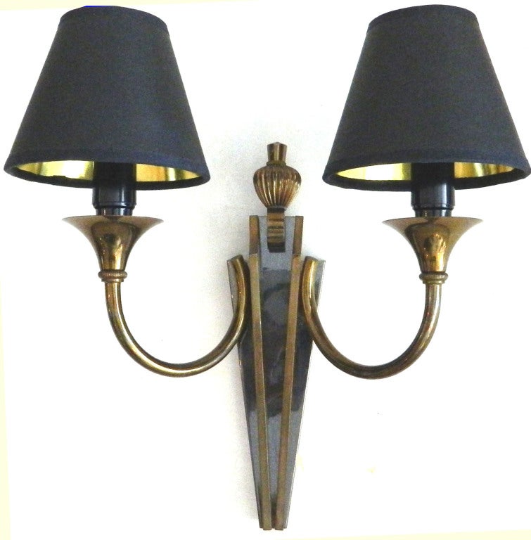 Mid-Century Modern Pair of Maison Jansen Sconces, 2 Pairs Available For Sale