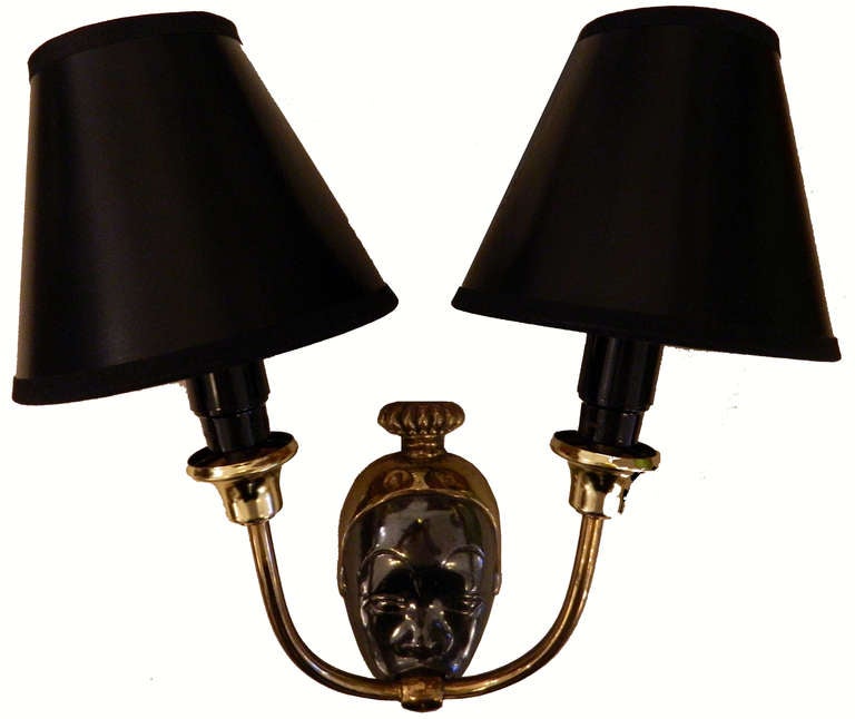 Mid-Century Modern Pair of French Sconces