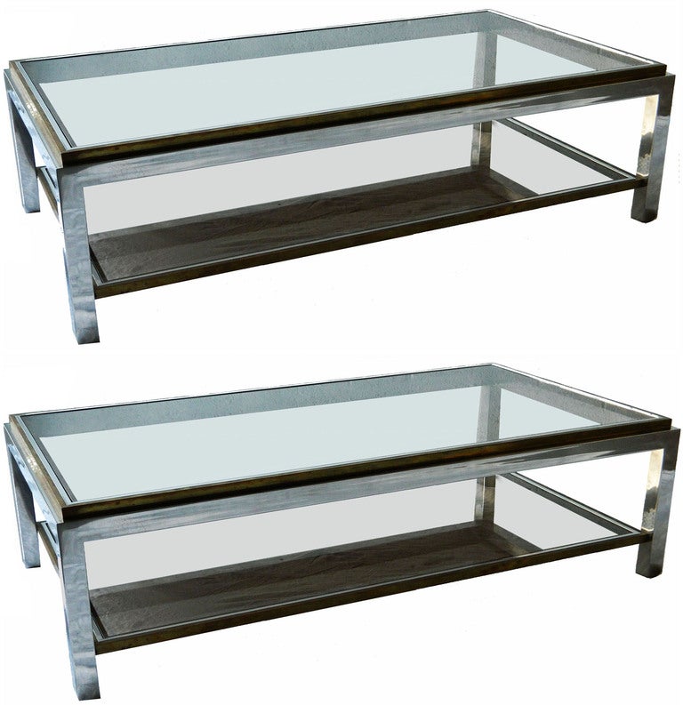 Signed Jean Charles, Pair of Coffee Tables In Good Condition For Sale In Miami, FL