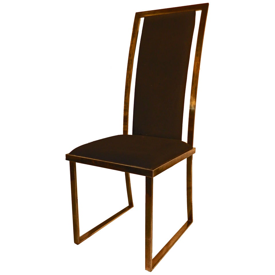 Set of 10 nickel polished Mangematin Chairs For Sale
