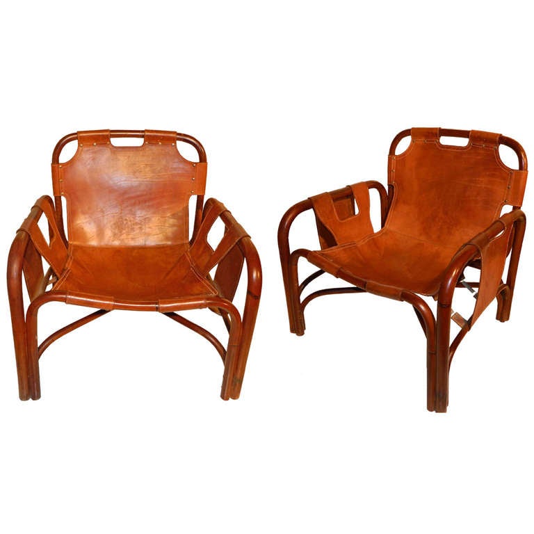 Arne Norell Style Pair of Safari Chairs