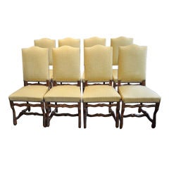 8 Yellow French Mutton Chairs 19th Century France