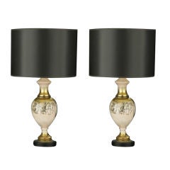 Pair of English Glass Vasiform Table Lamps