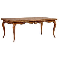 Provincial Louis XV-Style Mixed Woods and Parquetry Dining Table