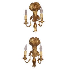 Early 20th C Italian Gilt/Wood Sconces