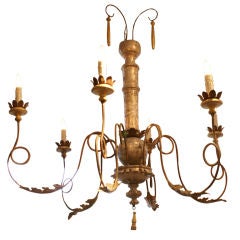 Italian Silver Column Chandelier Italian Silver Column Chandelier
