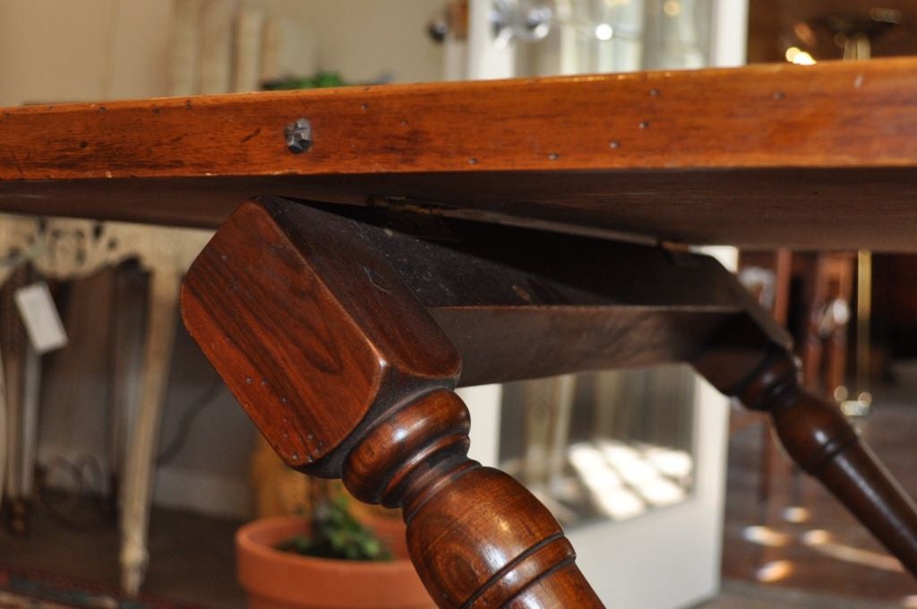 Walnut 19thC French Adjustable Table used for Picnics