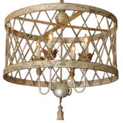 Original Italian Four Light Drum Chandelier