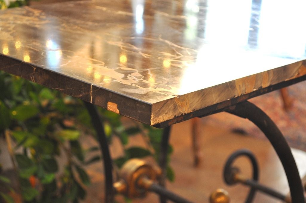 Iron 19th Century Black & Gold Pastry Table