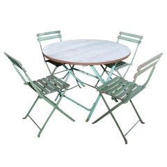 French 1920 Folding Bistro (Picnic) Set 1-Table 4-Chairs