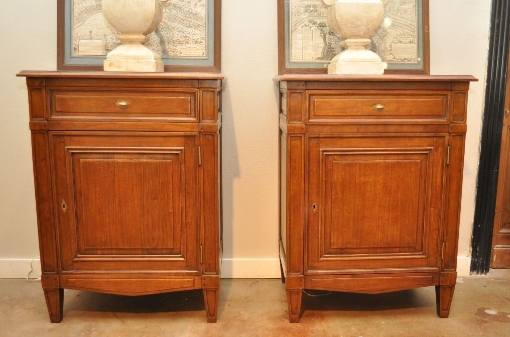 French Reproduction Walnut Directoire Nightstands 6