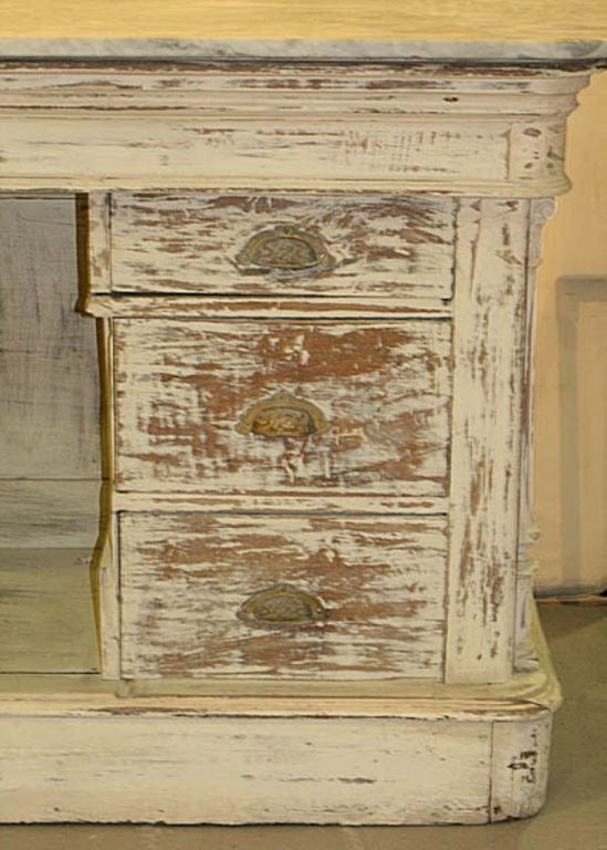 Stunning Antique Counter with White Marble Top