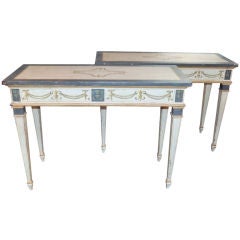 Pair of Italian Style Paint Decorated Consoles