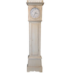 White Antique Swedish Clock with Crown