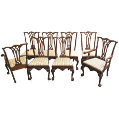 Antique American 1880s Chippendale Centennial Chairs