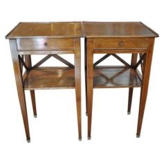 Pair of French Directoire EndTables with Drawer